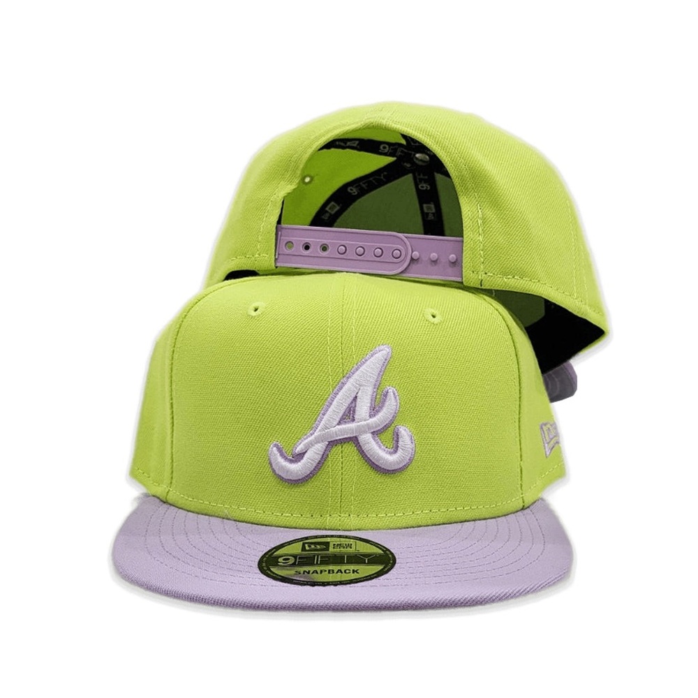 Lime Green Atlanta Braves Lavender Visor Gray Color Pack New Era 9Fifty Snapback
